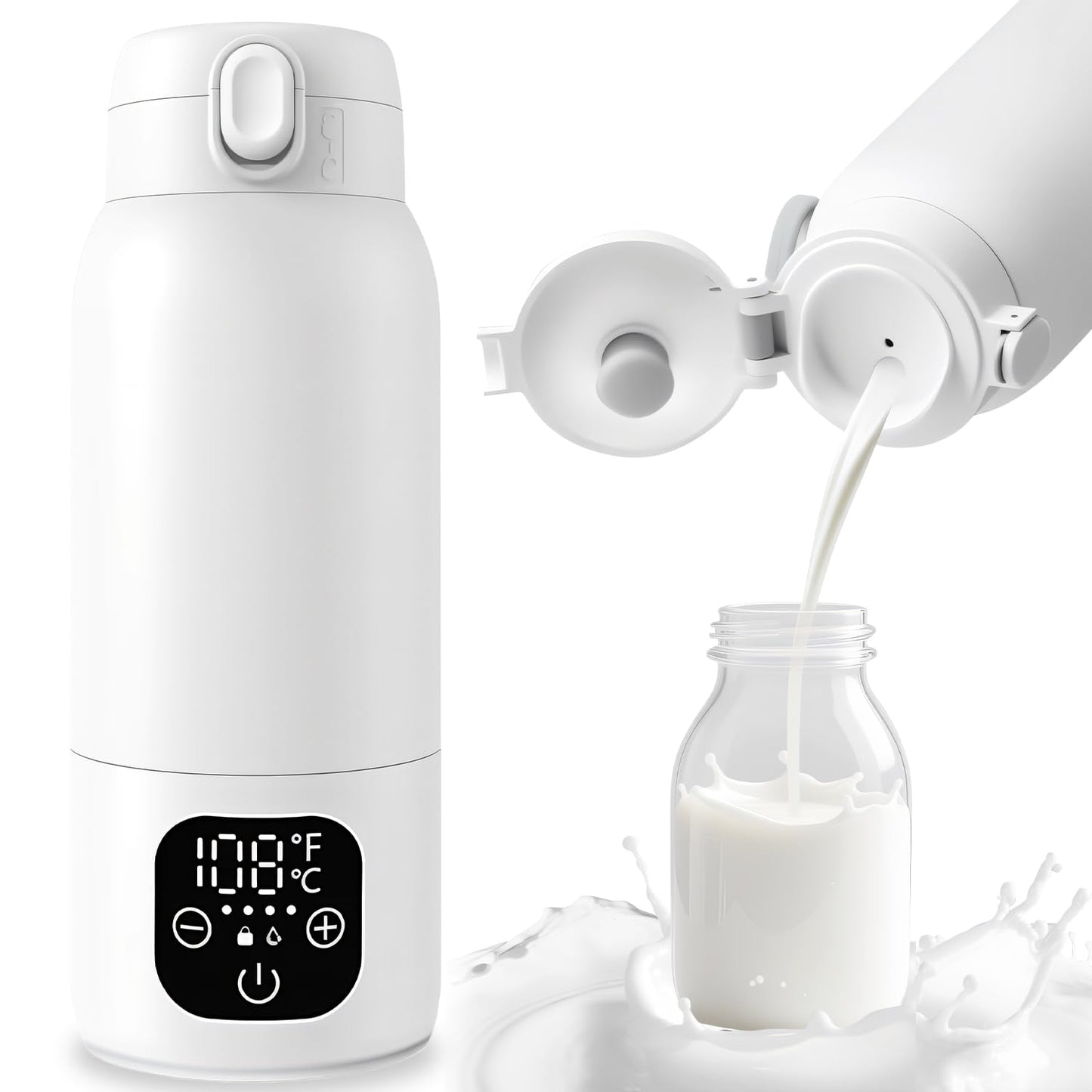 Portable Bottle Warmer for Baby – 17oz, Fast Heat in 2 Minutes, 20-Hour Battery Life