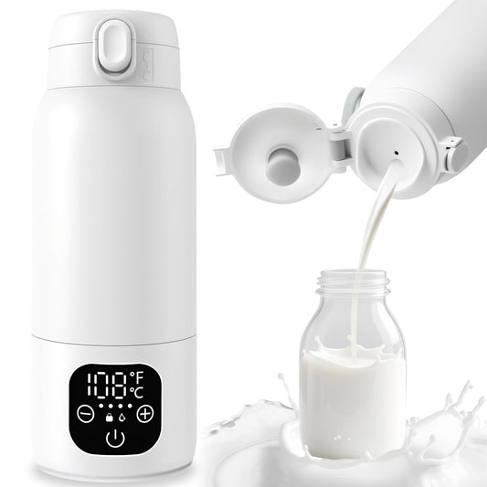 Portable Bottle Warmer for Baby – 17oz, Fast Heat in 2 Minutes, 20-Hour Battery Life