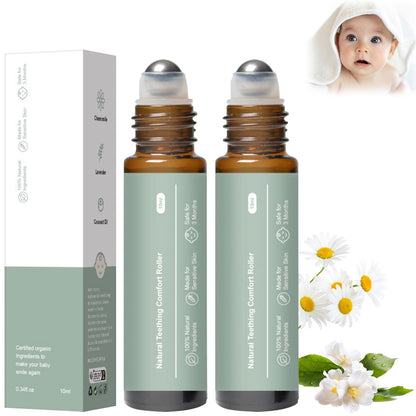 Teething Roller, Natural Teething Relief Roller for Babies - 2 Pack